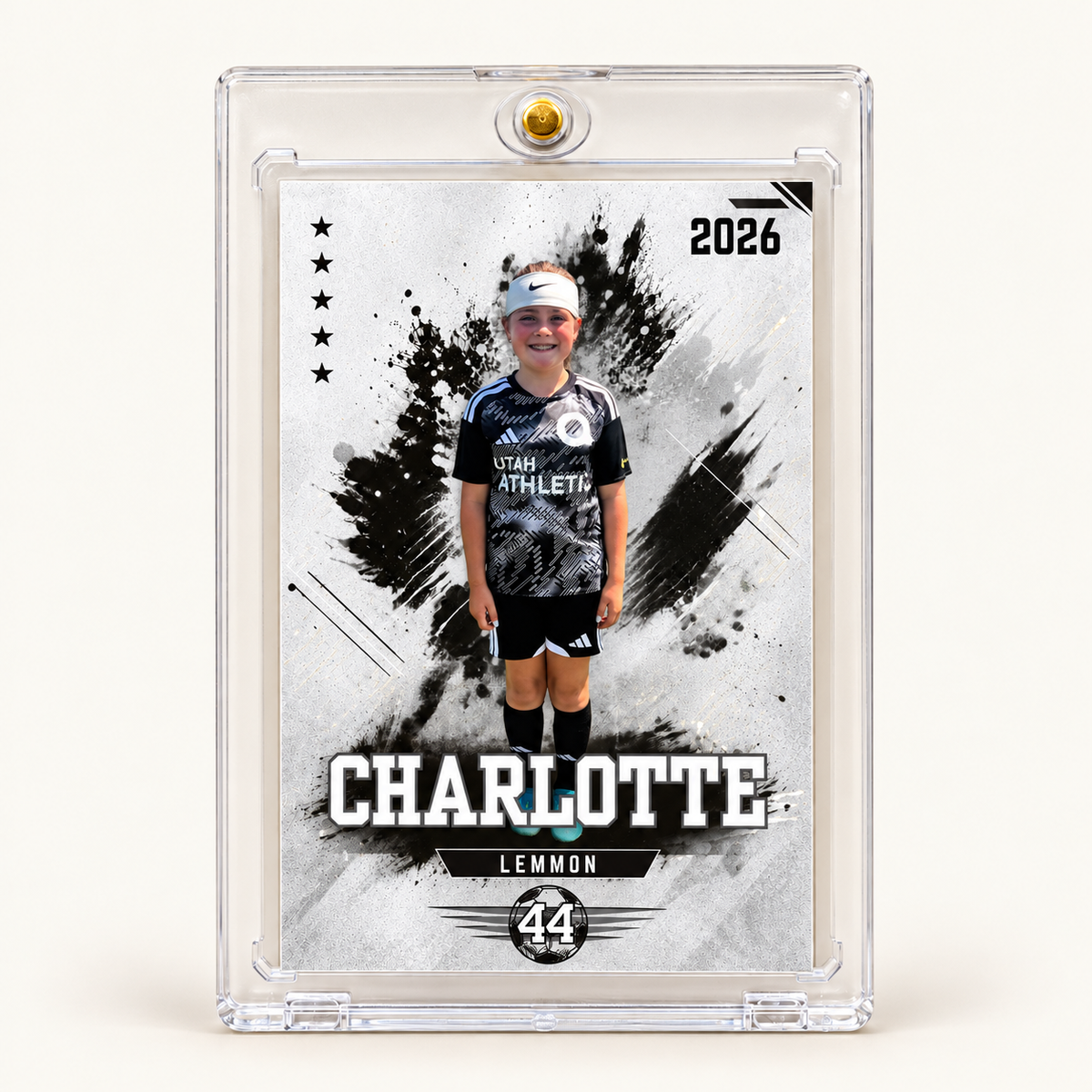 Personalized soccer trading card front