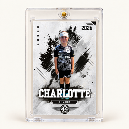 Personalized soccer trading card front