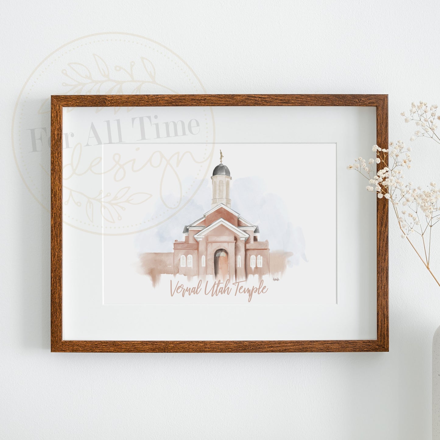 Temple Watercolor Print