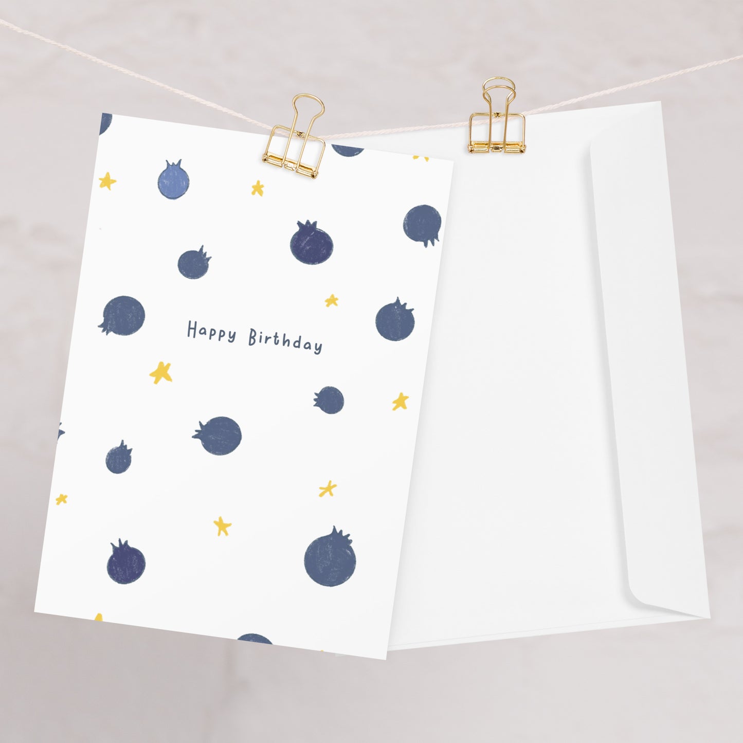 Blueberries Birthday Card