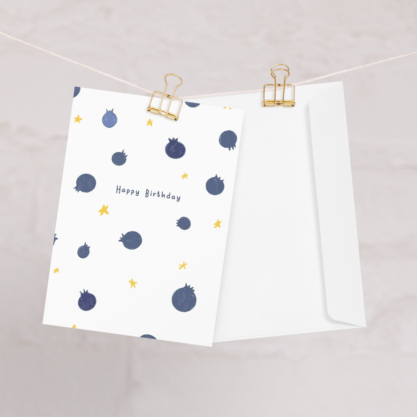 Blueberries Birthday Card